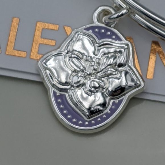 Alex Ani Shiny Silver Purple Wildflower Bracelet - Picture 4 of 9